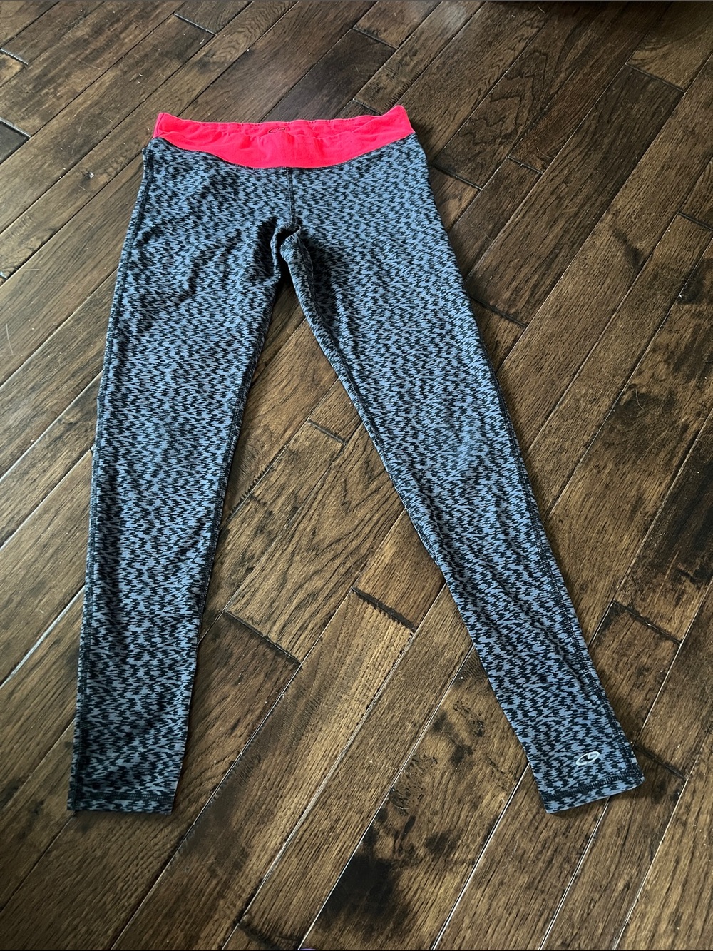 Champion Black Heather Leggings with Pink Waistband